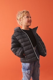 Black Shower Resistant Padded Coat (3-16yrs) - Image 3 of 8