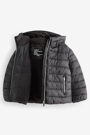 Black Shower Resistant Padded Coat (3-16yrs) - Image 4 of 8