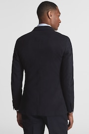 Reiss Navy Class Double Breasted Cotton-Linen Blazer - Image 5 of 7