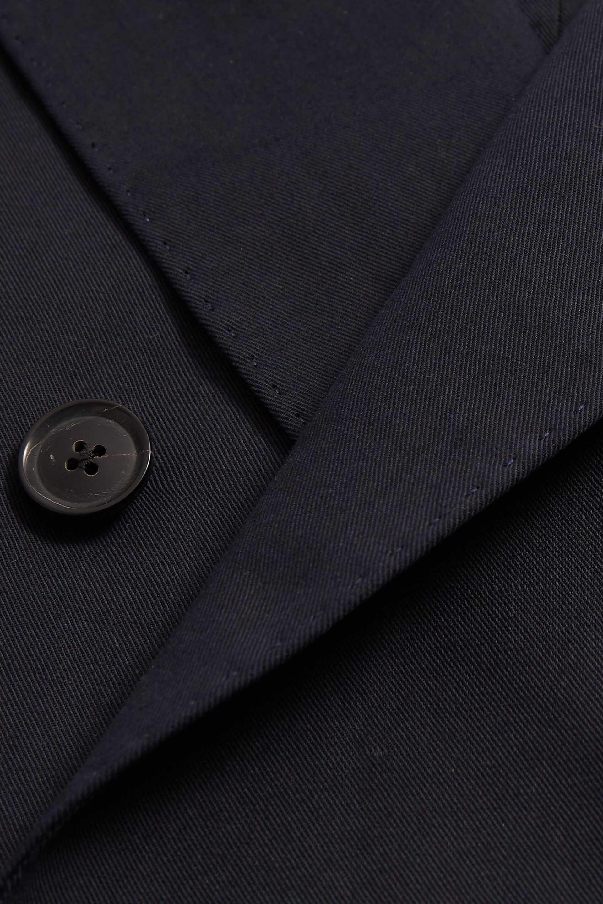Reiss Navy Class Double Breasted Cotton-Linen Blazer - Image 7 of 7