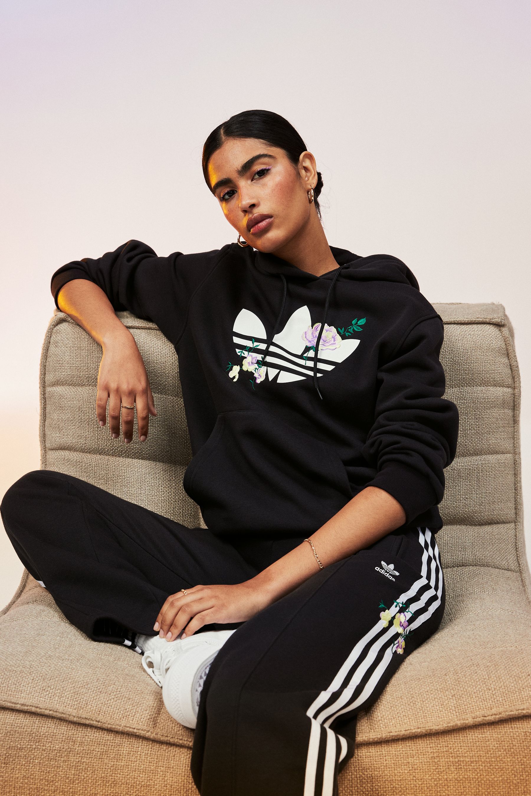 Buy adidas originals Flower Embroidery Black Hoodie from Next Germany
