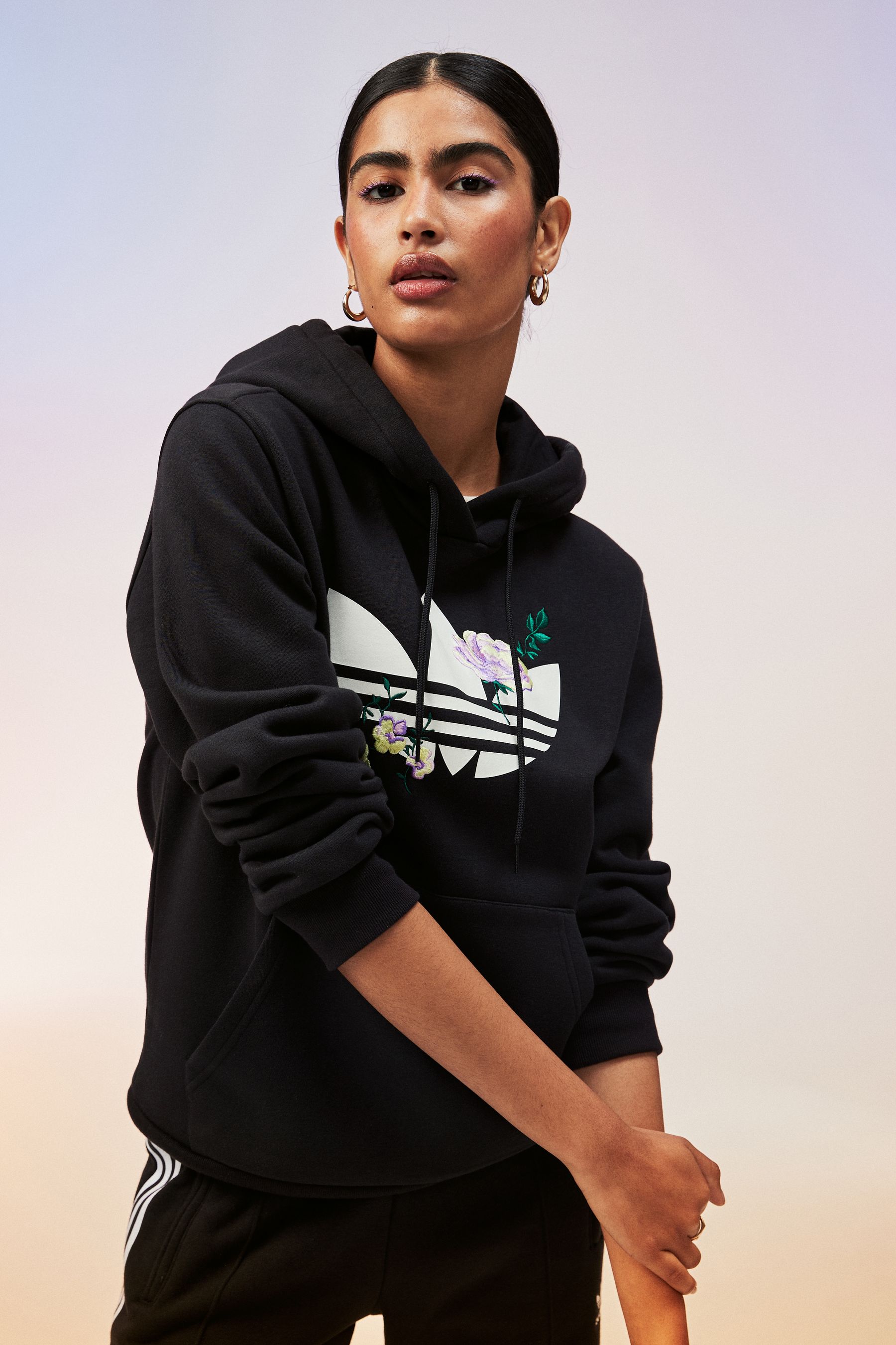 Buy adidas originals Flower Embroidery Black Hoodie from Next Germany
