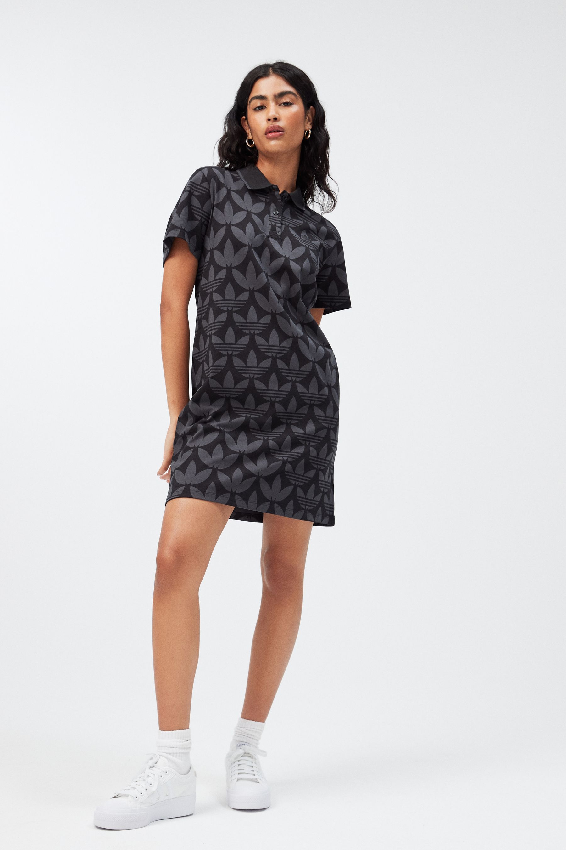 Buy adidas originals Trefoil Monogram Polo Black Dress from Next Luxembourg