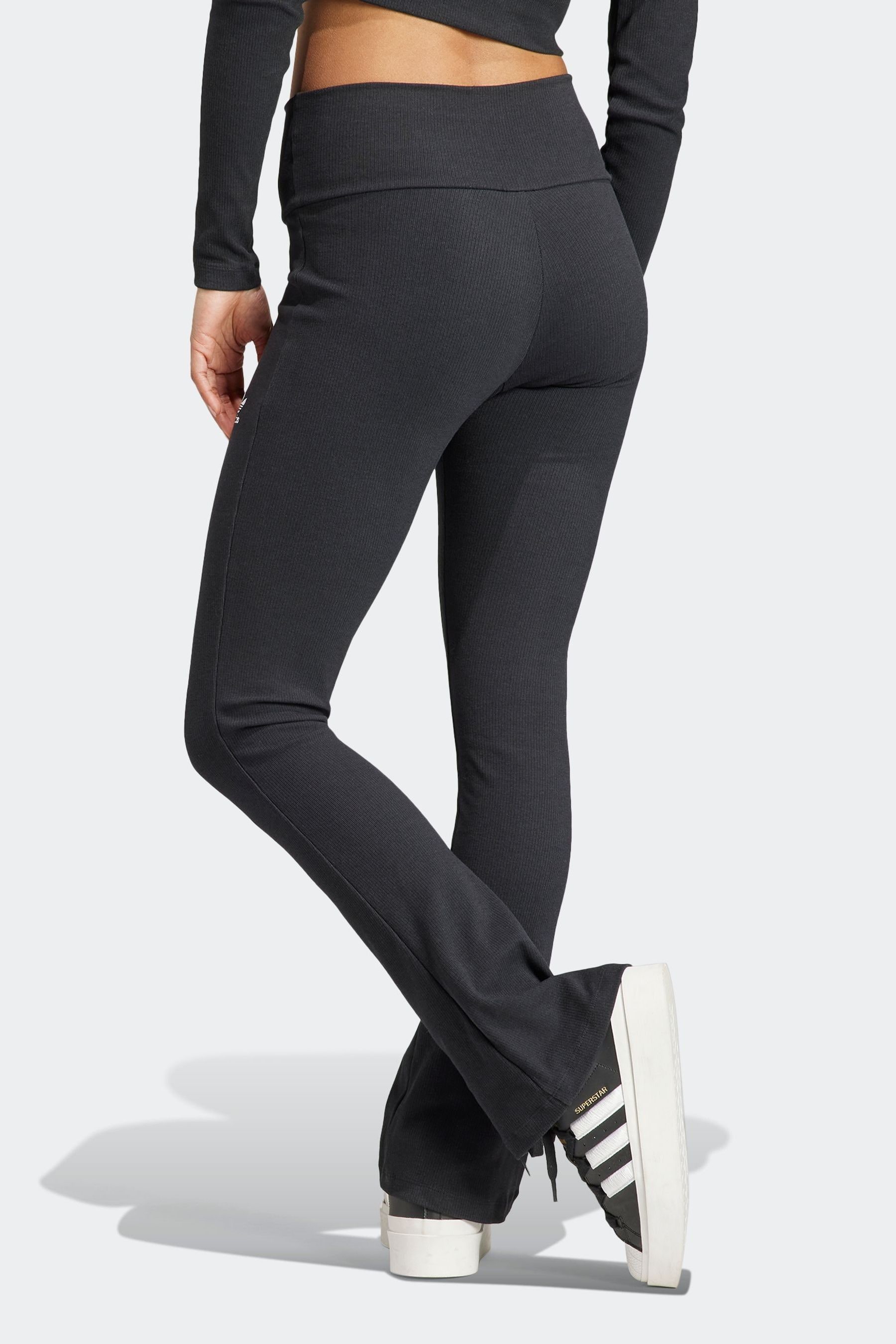 Buy adidas Originals Black Essentials Rib Flared Leggings from Next Luxembourg