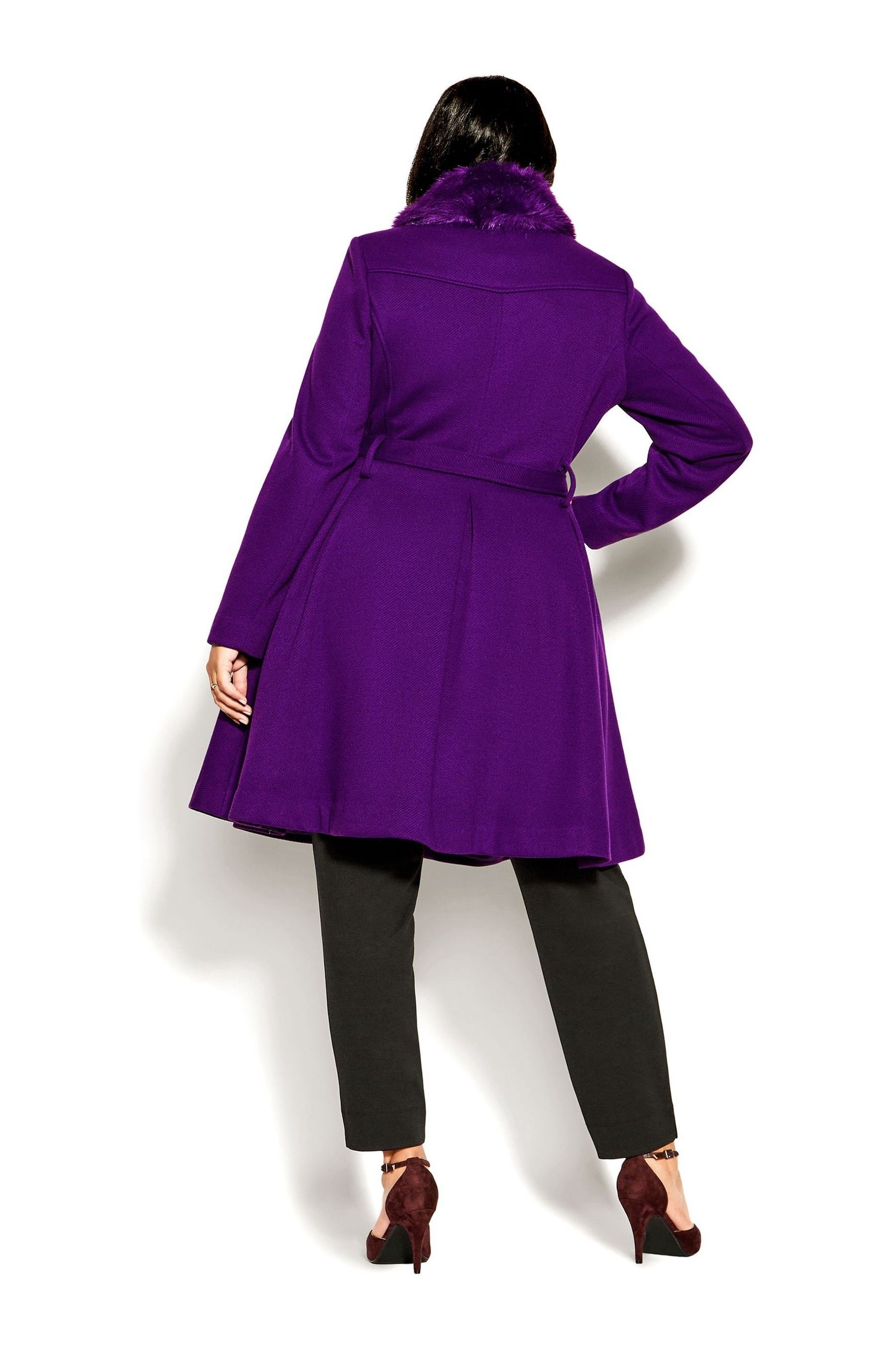 Buy City Chic Purple Blushing Belle Coat from Next Luxembourg