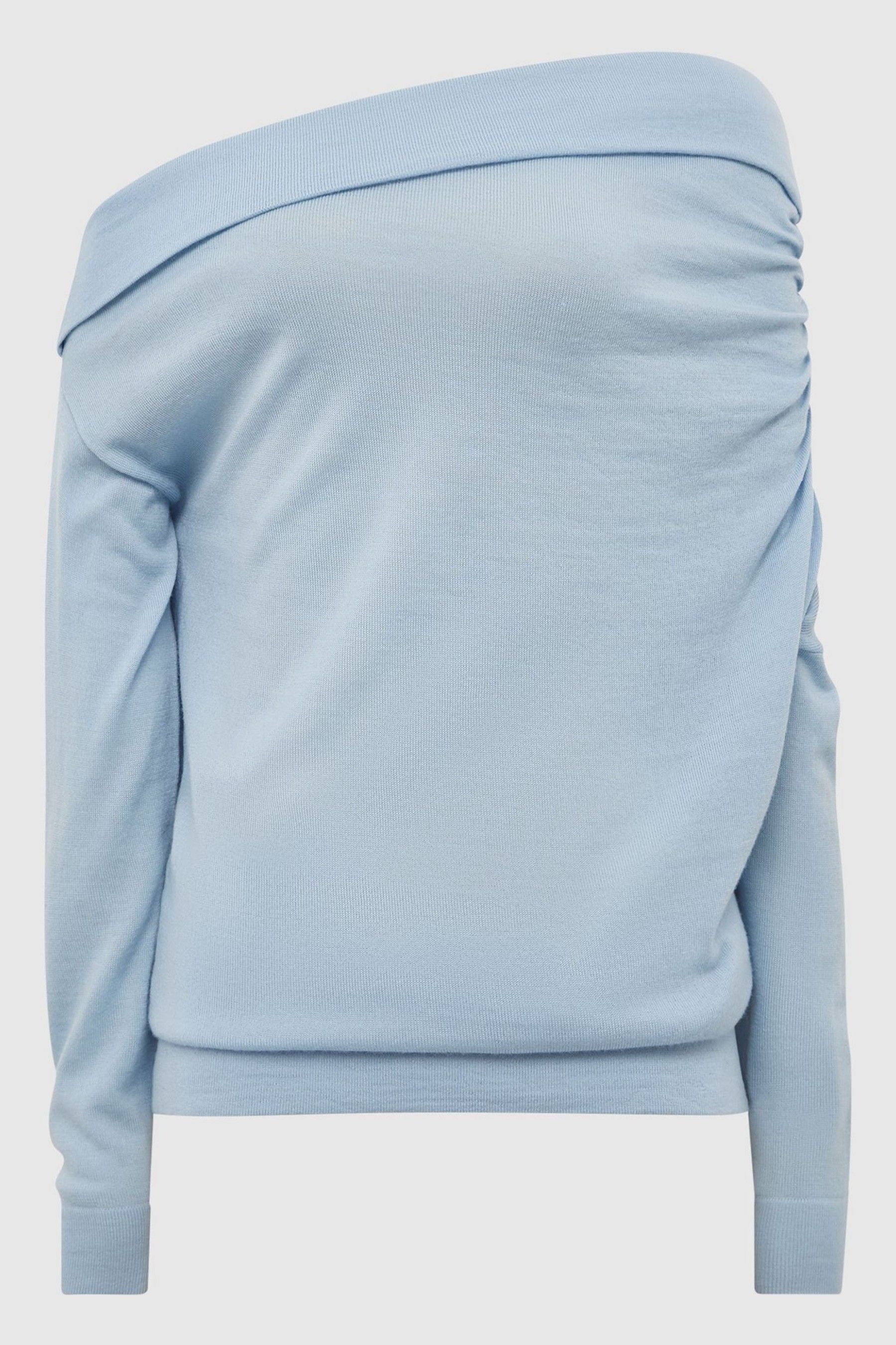 Buy Reiss Blue Gracey Off Shoulder Wool Top from Next Luxembourg
