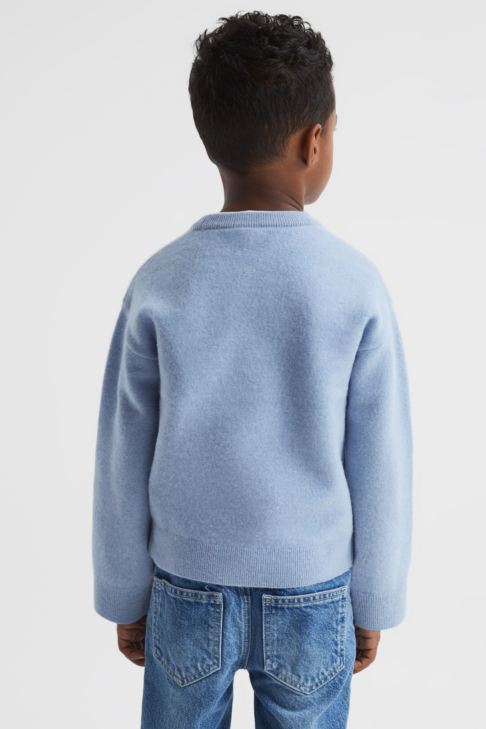 Reiss Soft Blue Prague Junior Merino Jumper - Image 4 of 5