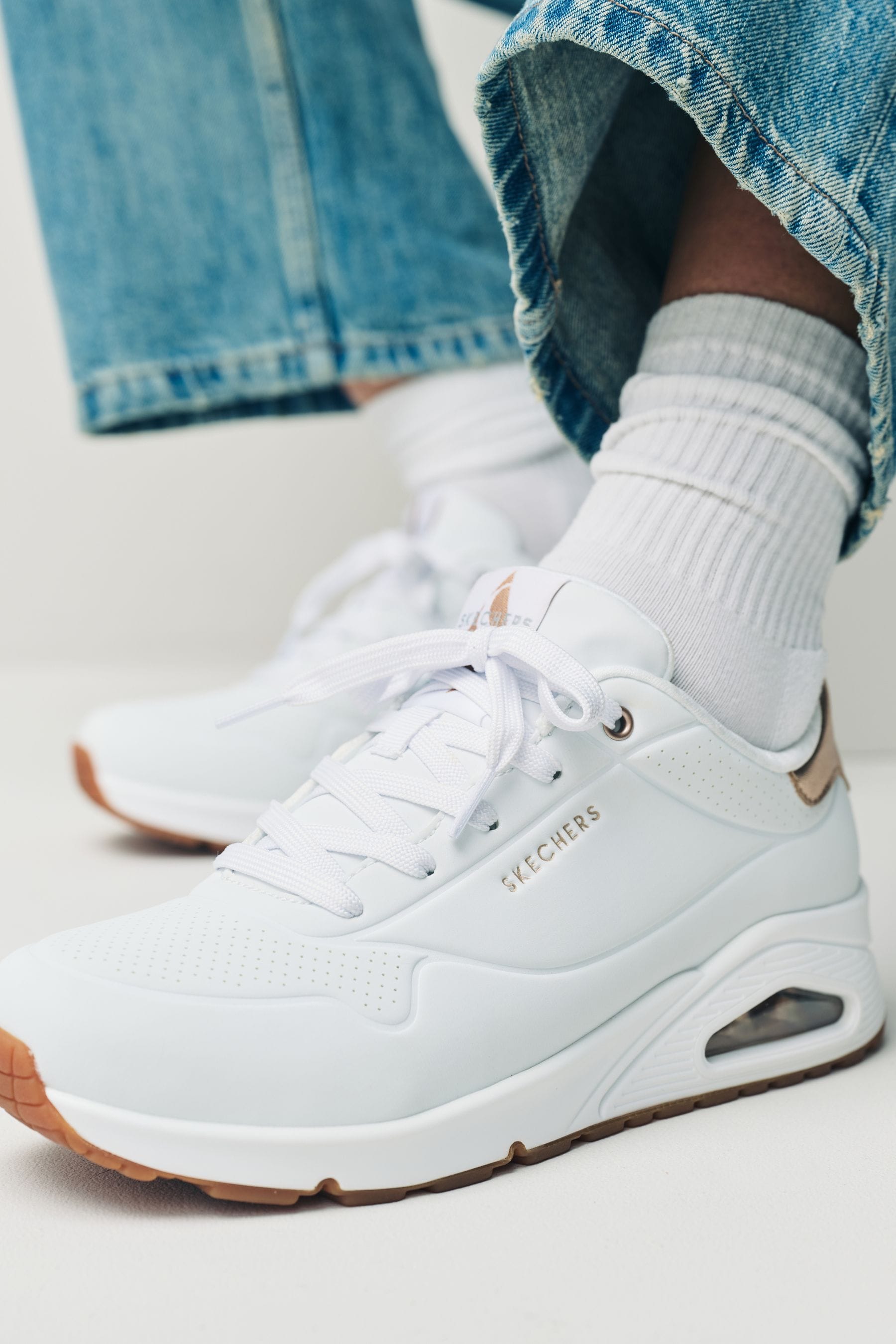 Buy Skechers White Womens Uno Trainers from the Next UK online shop