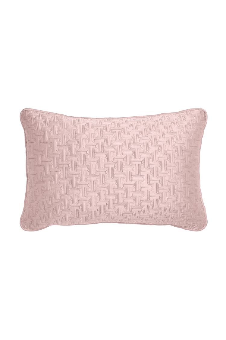 Ted Baker Pink T Quilted Polysatin Cushion - Image 2 of 4