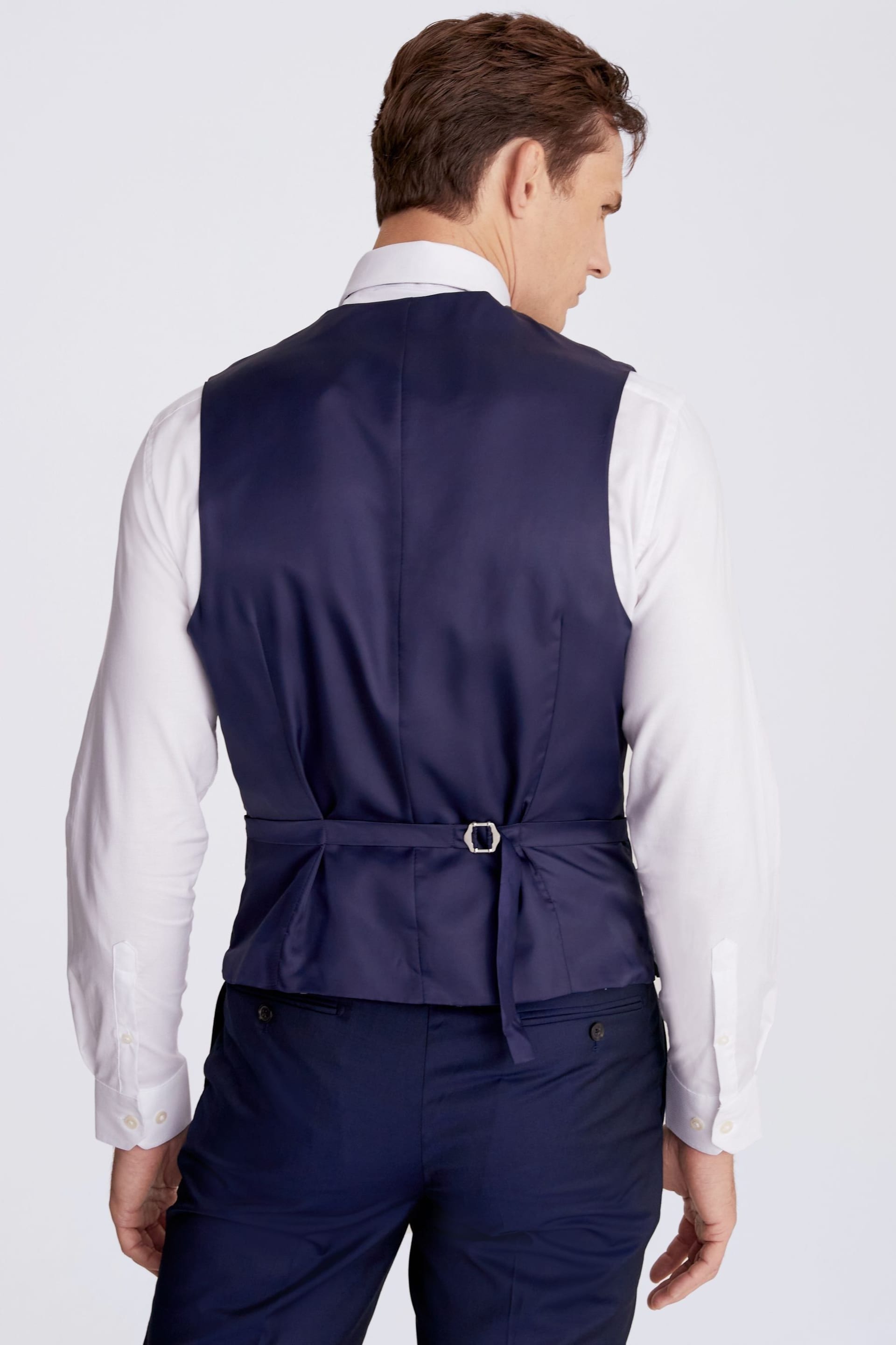 MOSS Ink Blue Tailored London Suit: Waistcoat - Image 2 of 3