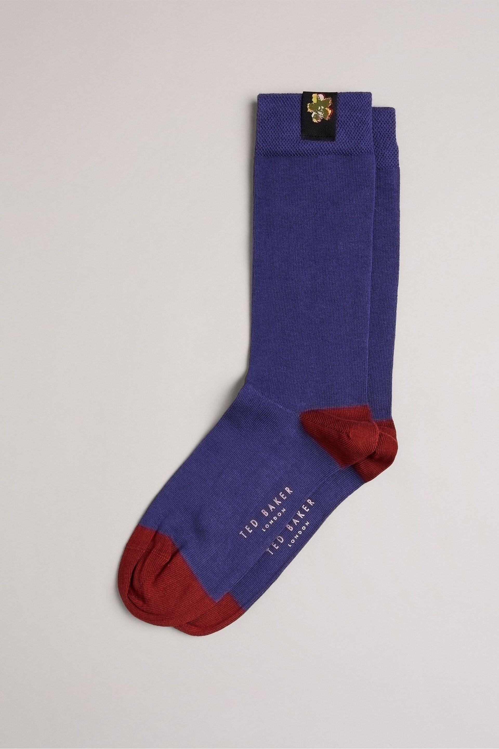 Ted Baker Blue Classic Mid Plain Socks - Image 2 of 3