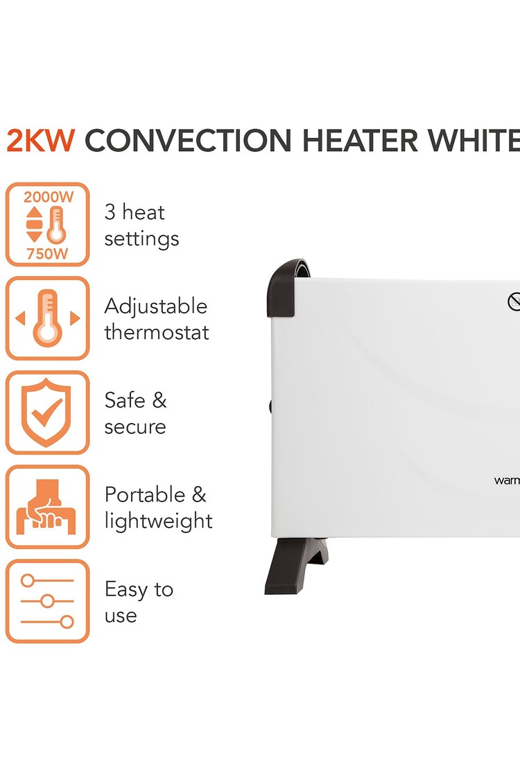 Warmlite White 2000W Convection Heater - Image 2 of 7