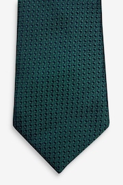 Forest Green Textured Silk Tie - Image 3 of 3