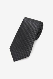 Charcoal Grey Textured Silk Tie - Image 1 of 3