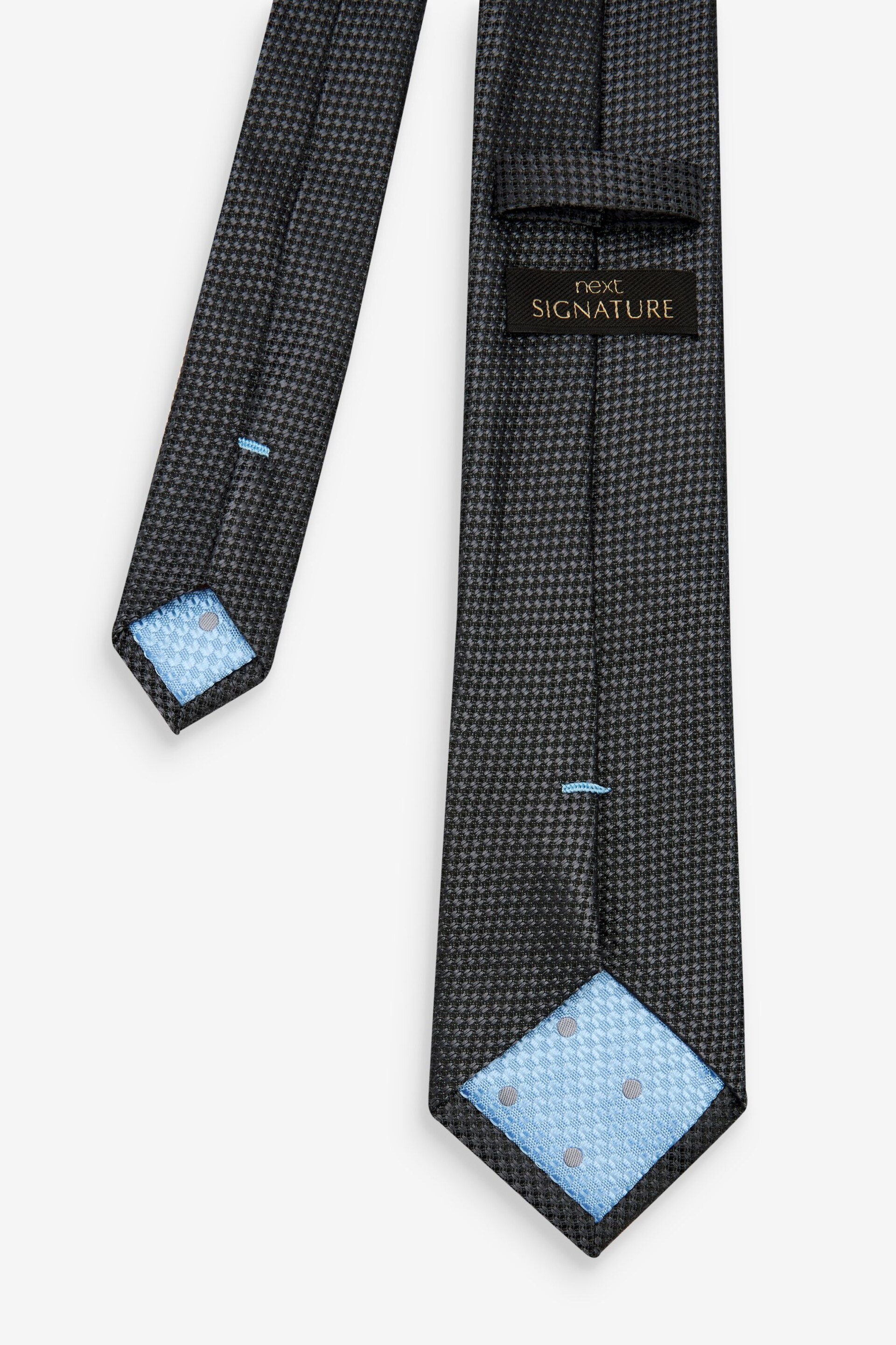 Charcoal Grey Textured Silk Tie - Image 2 of 3