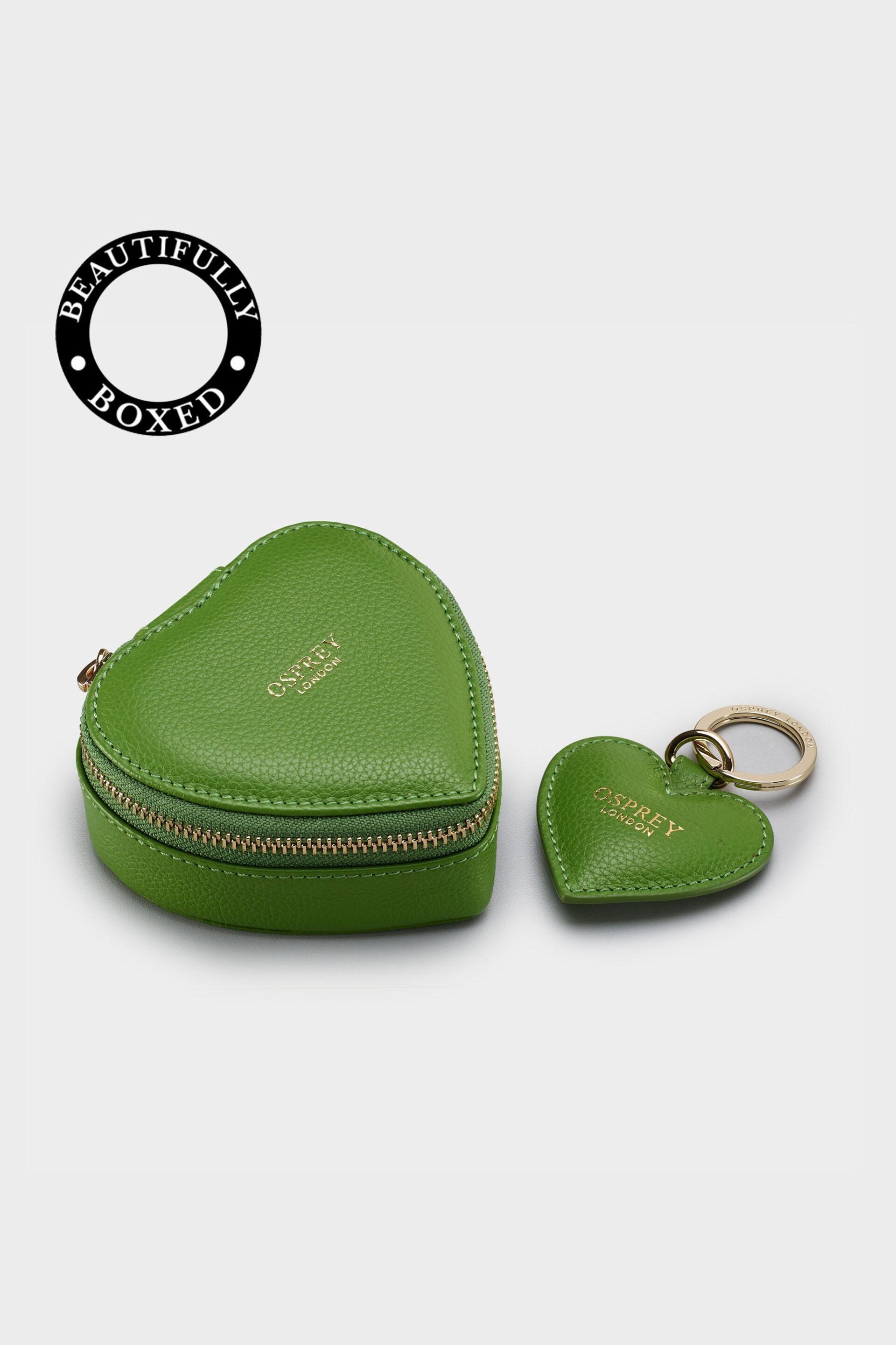 OSPREY LONDON The Tilly Heart Leather Trinket and Keyring Gift Set - Image 2 of 5