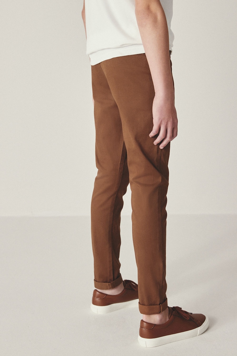 Ginger/Tan Brown Skinny Fit Stretch Chino Trousers (3-17yrs) - Image 2 of 5