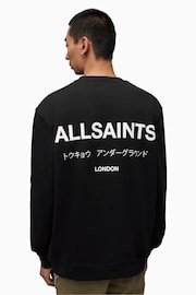 AllSaints Black Underground Crew Jumper - Image 2 of 6