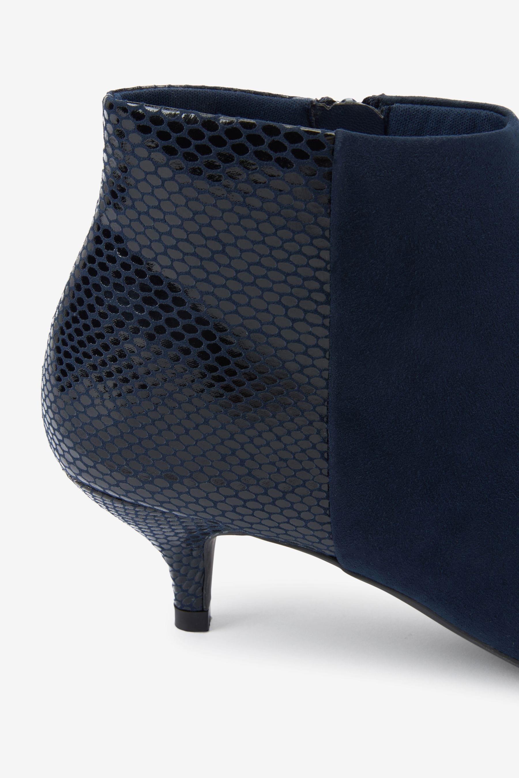 Navy blue kitten heel ankle boots online
