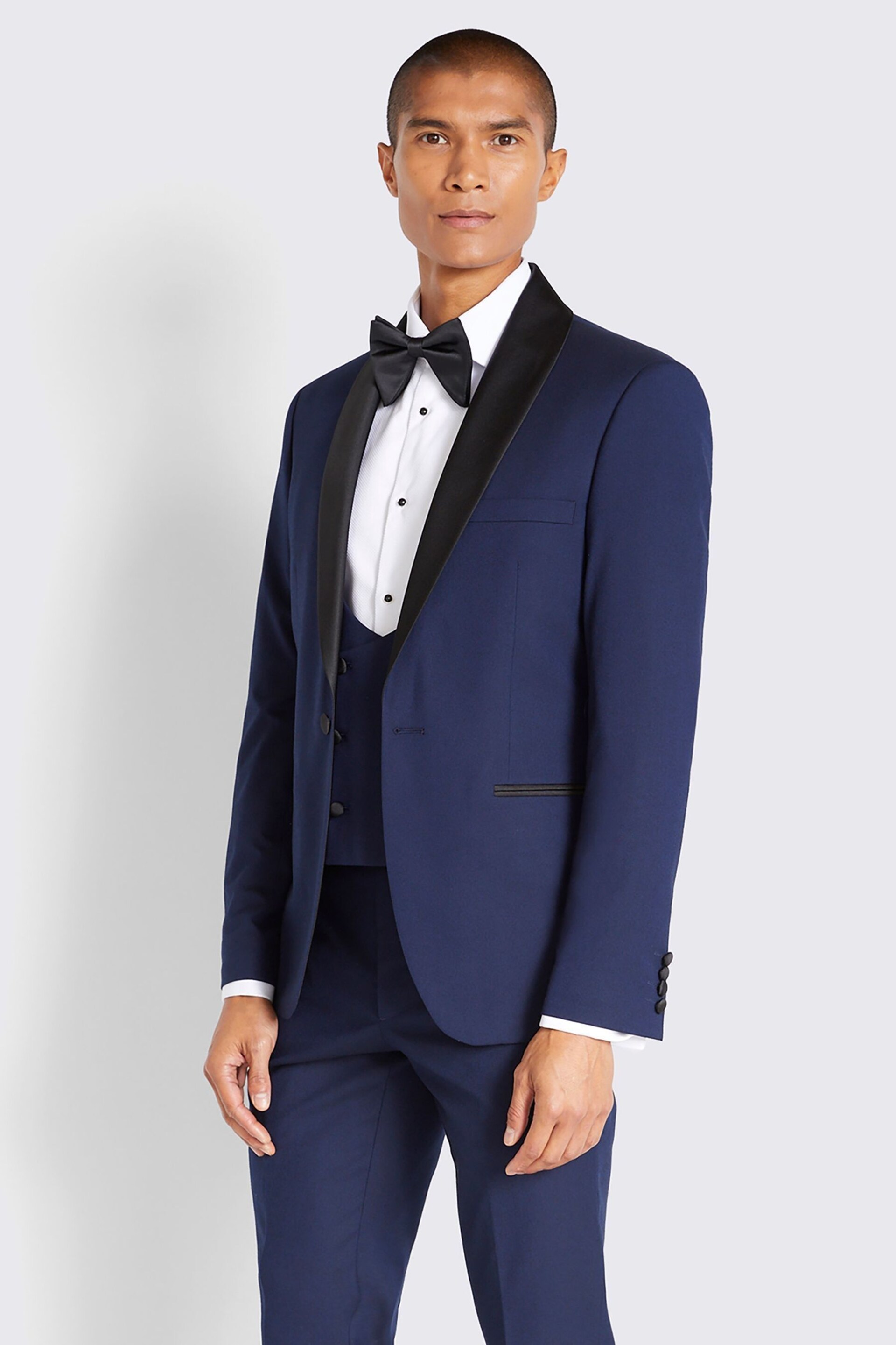 MOSS Blue Slim Fit Dresswear Suit: Jacket - Image 1 of 5