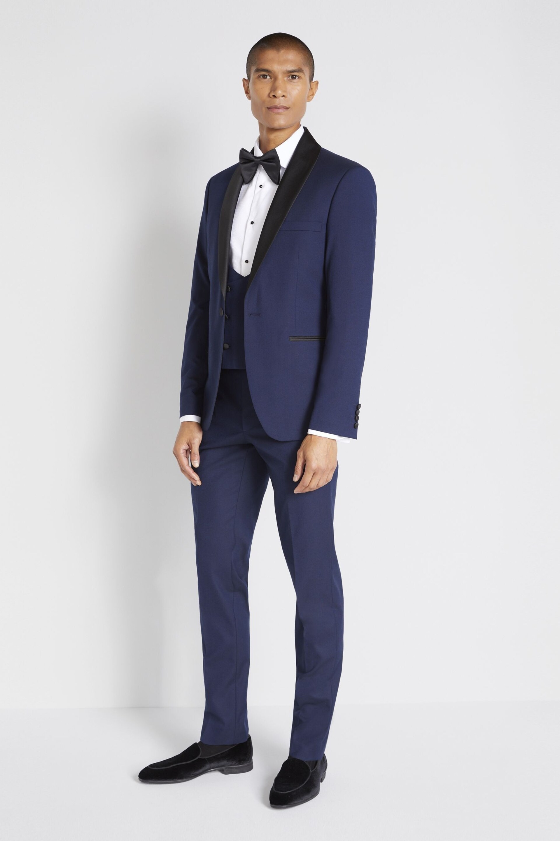 MOSS Blue Slim Fit Dresswear Suit: Jacket - Image 4 of 5