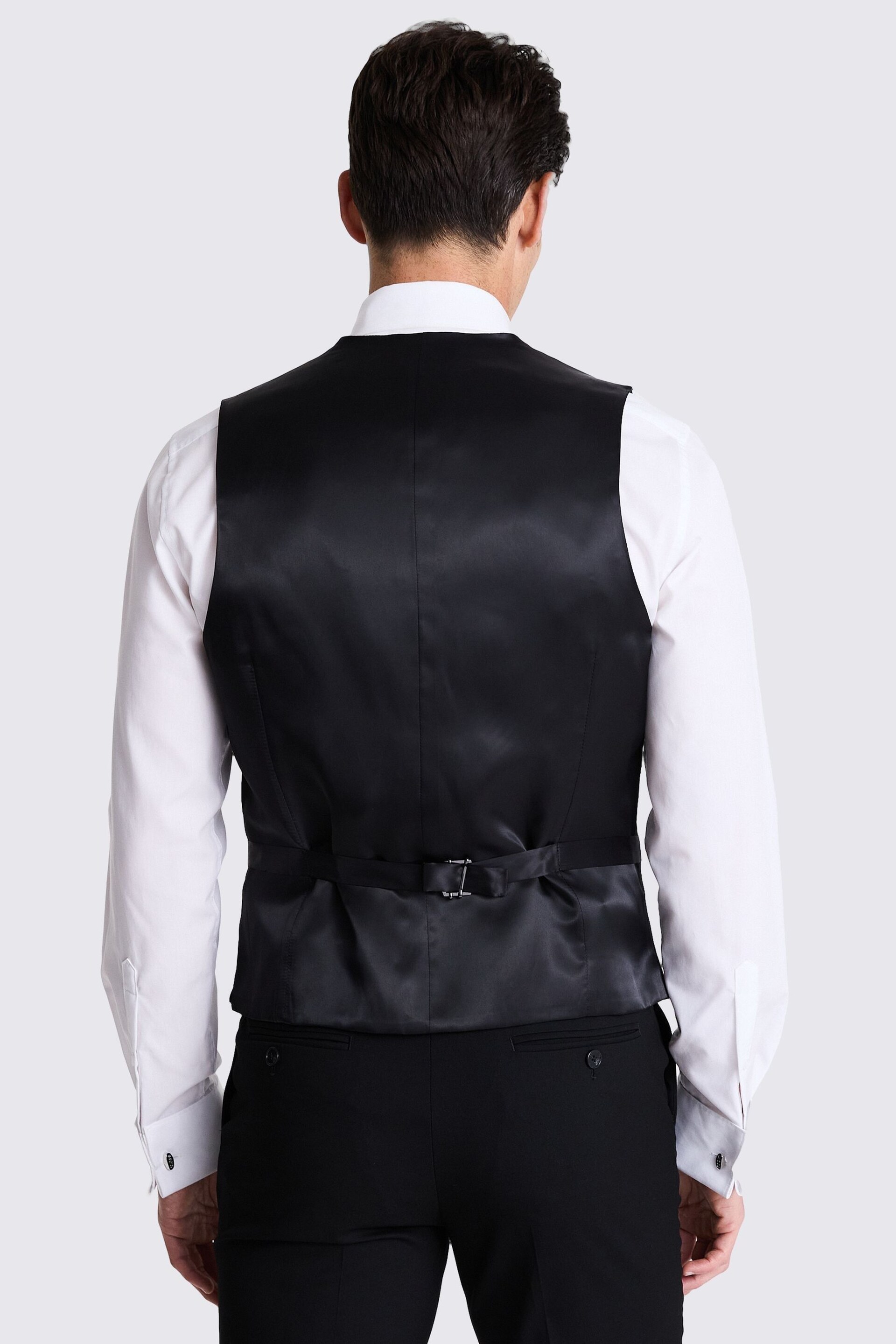 MOSS Black Tailored Fit Dress Waistcoat - Image 2 of 3