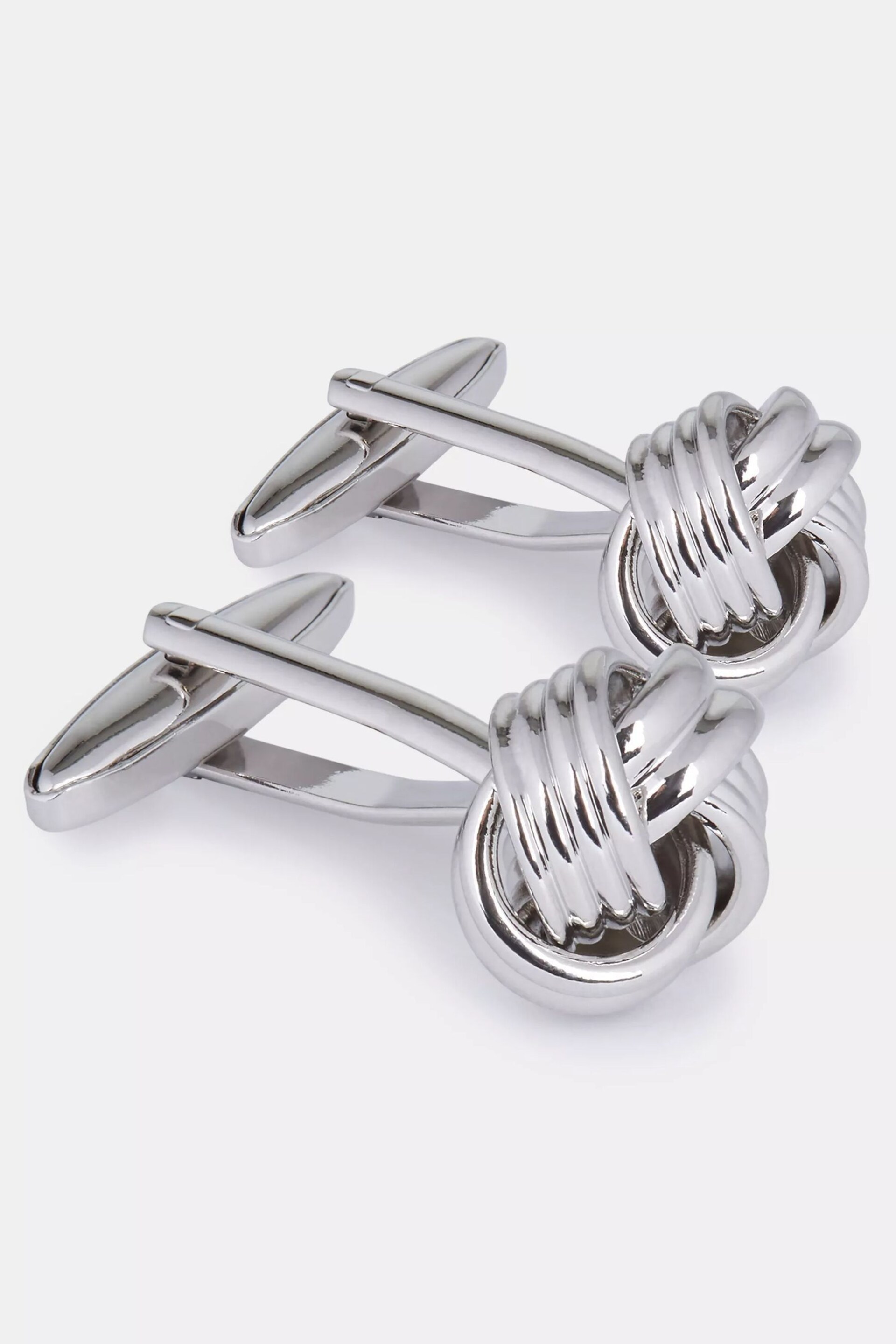 MOSS Grey Silver Silver Knot Cufflinks - Image 1 of 2