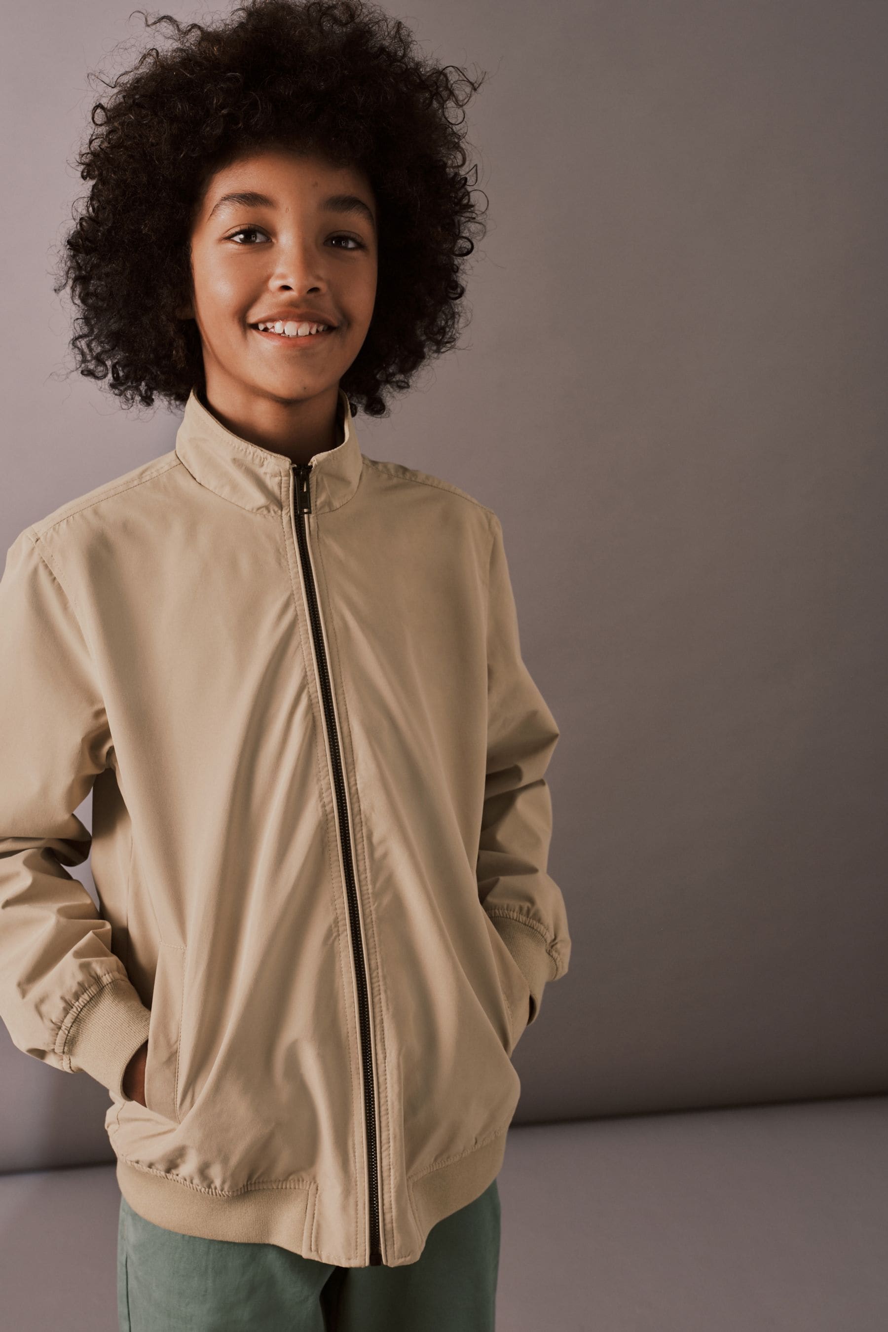 Buy Stone Cream Lightweight Smart Harrington Jacket 3mths 16yrs from the Next UK online shop