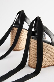 Black Forever Comfort® Leather Closed Toe Espadrille Wedge - Image 7 of 7