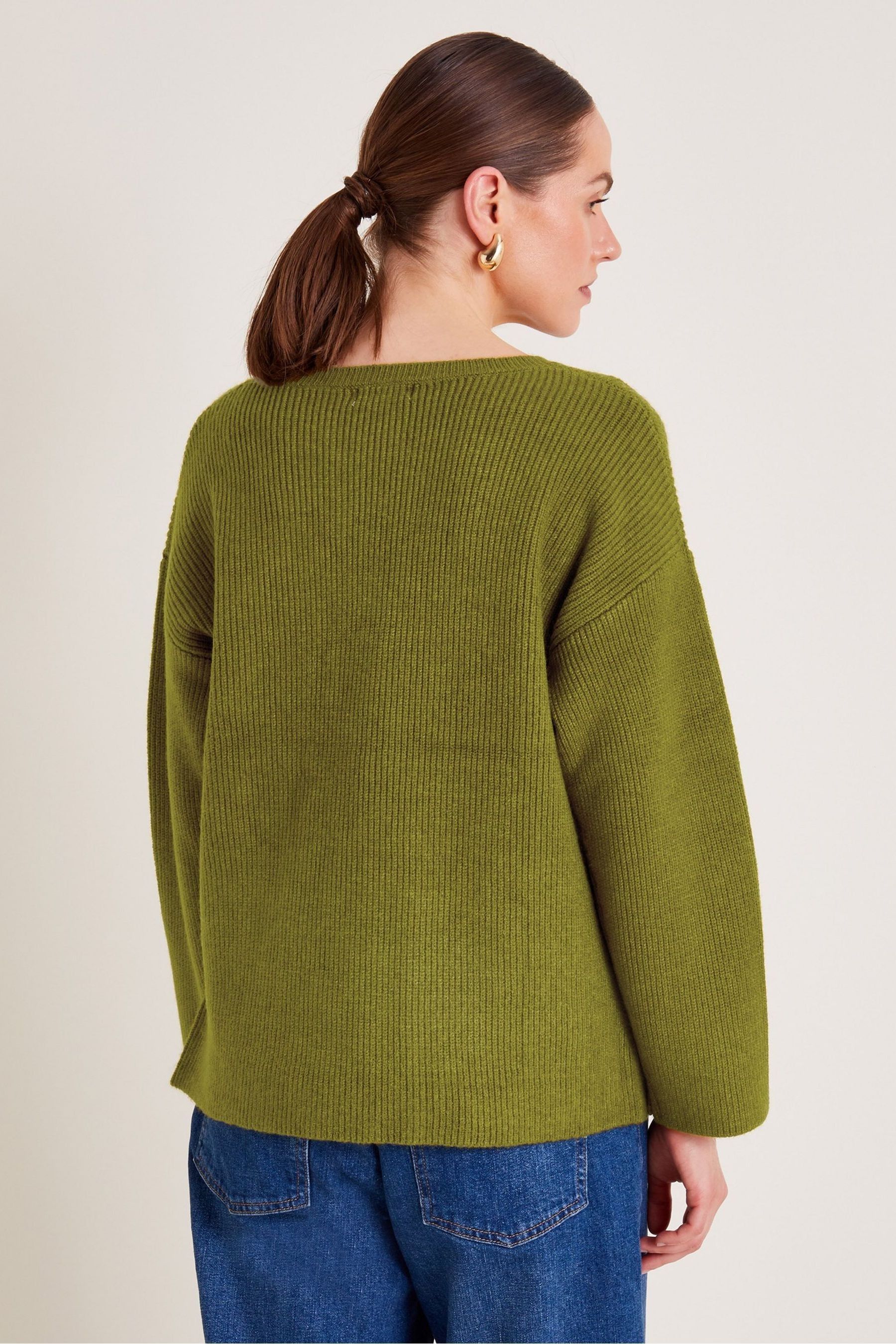 Monsoon Green Luci Longline Jumper