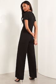 Lipsy Splice Detail Short Sleeve Wide Leg Jumpsuit - 圖片 2，共 4