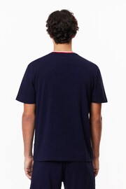 Lacoste Blue Lounge Ringer T-Shirt - Image 2 of 7