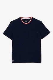 Lacoste Blue Lounge Ringer T-Shirt - Image 5 of 7