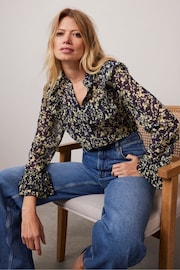 Mint Velvet Blue Floral Print Blouse - Image 1 of 4