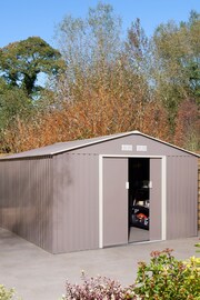 Rowlinson Light Grey Trentvale Metal Apex 10 x 12ft Garden Shed - Image 2 of 5