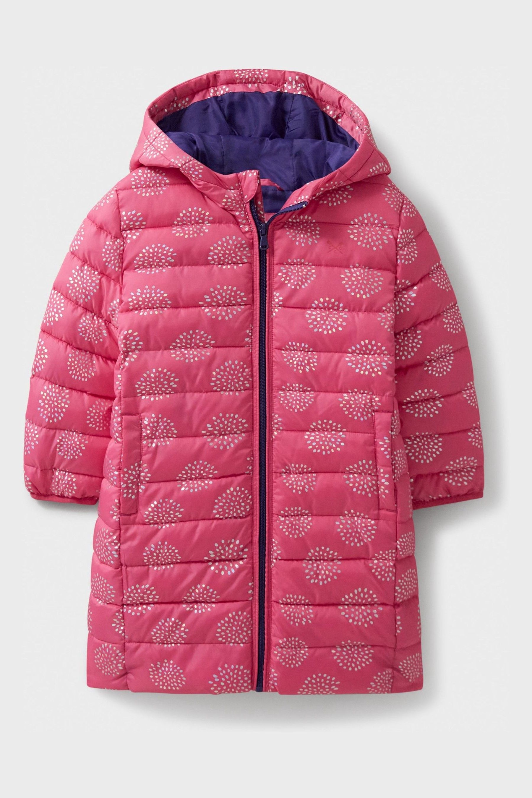 Buy Crew Clothing Pink Lightweight Printed Longline Puffer Coat from the Next UK online shop