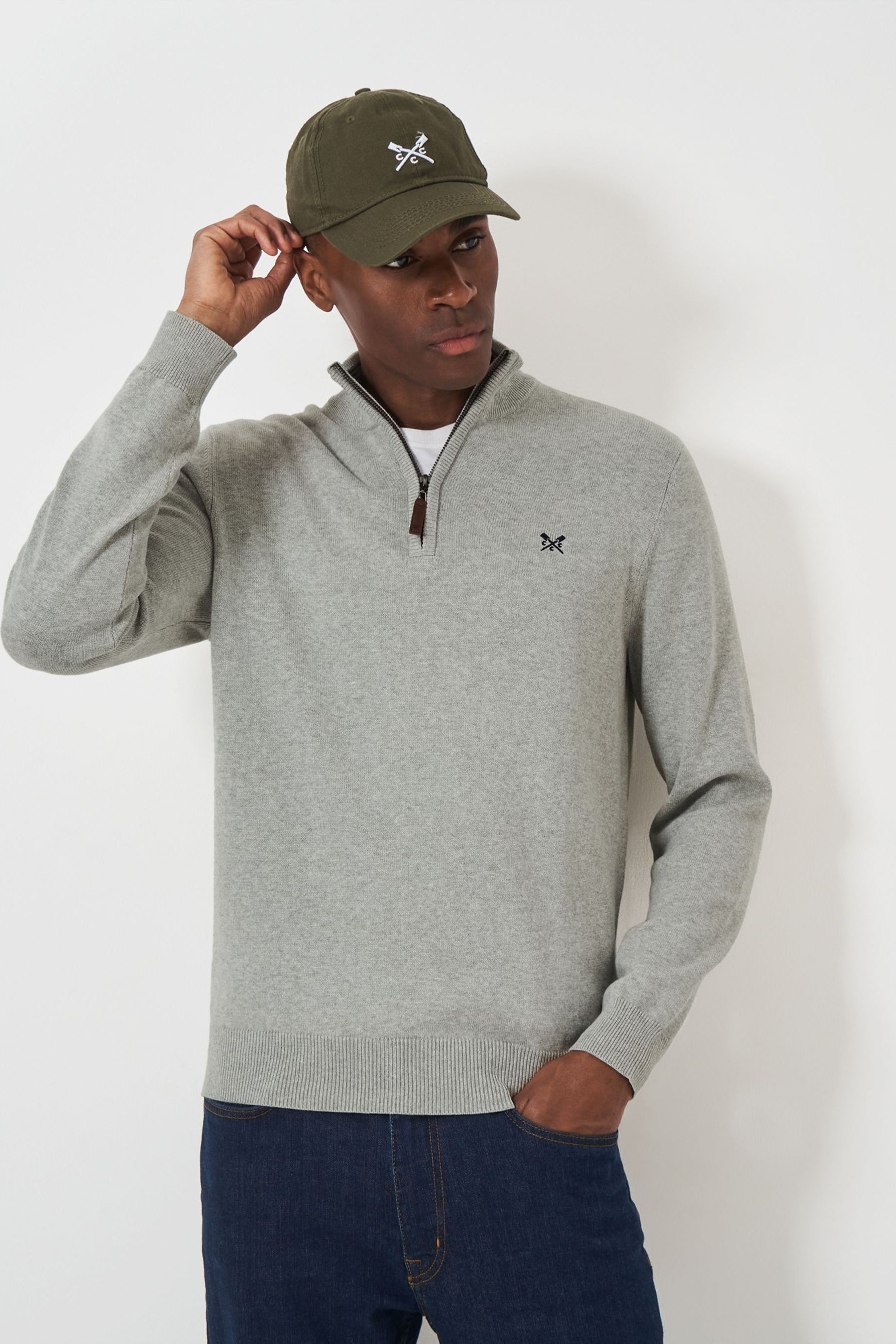 Half zip knitted jumper top
