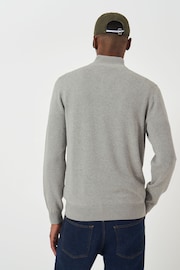 Crew Clothing Company Grey Classic Half Zip Knit Sweater - Image 2 of 5