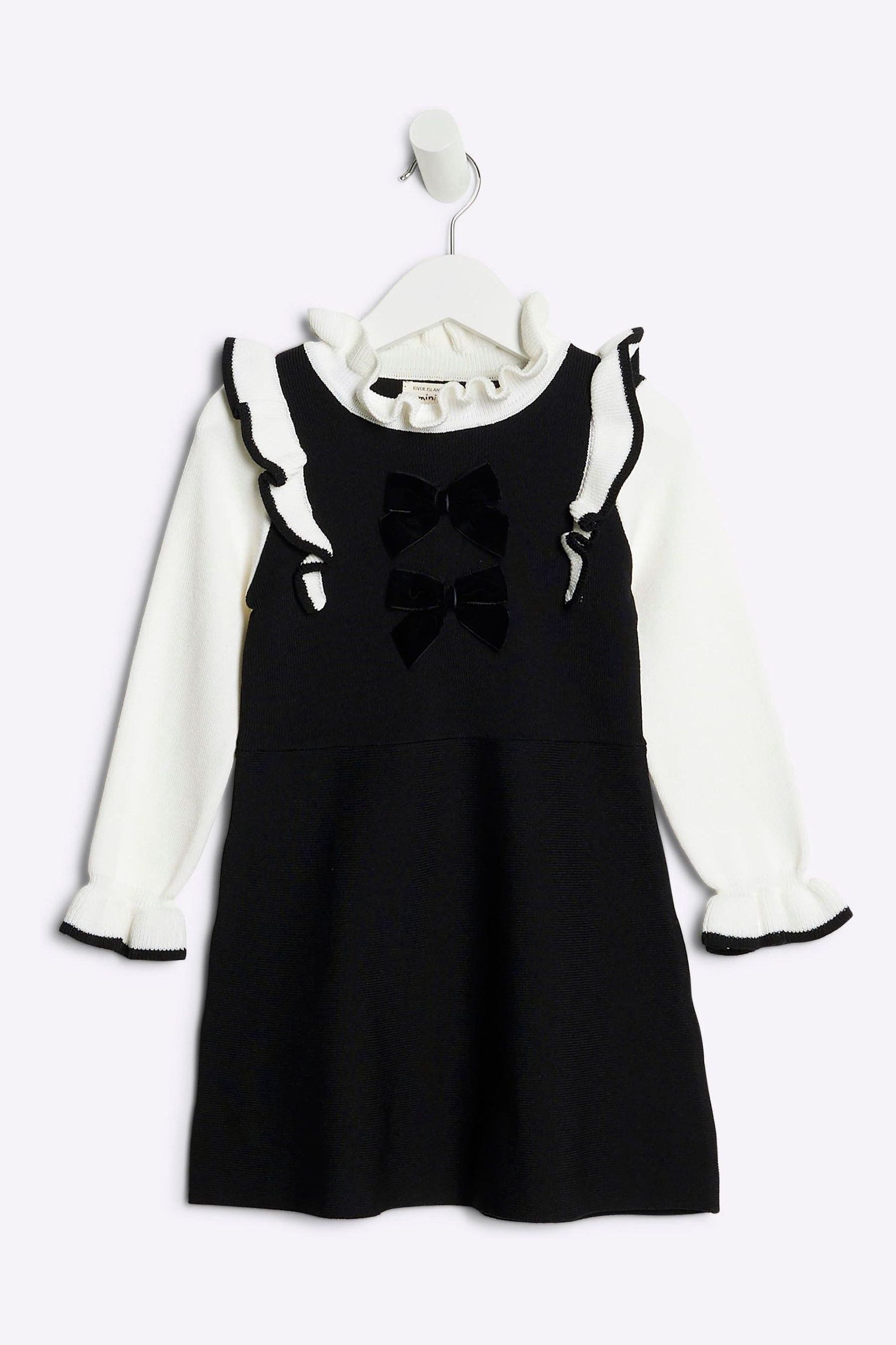 Buy River Island Black Girls Bow 100 Cotton Dress from the Next UK online shop