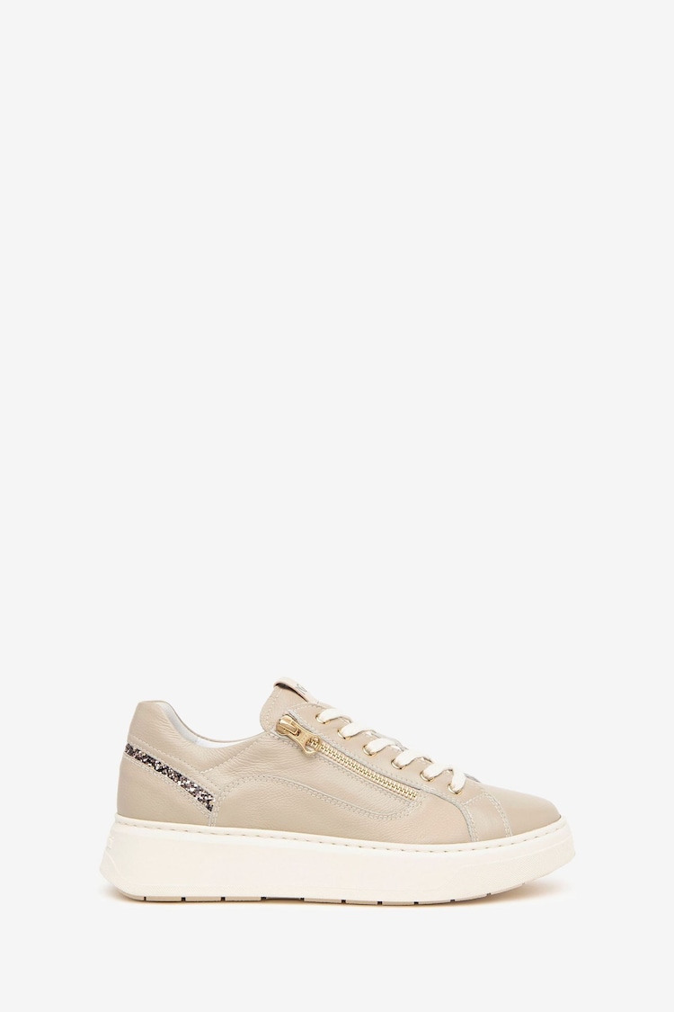 NeroGiardini Cream Leather Cupsole Trainers - Image 1 of 4