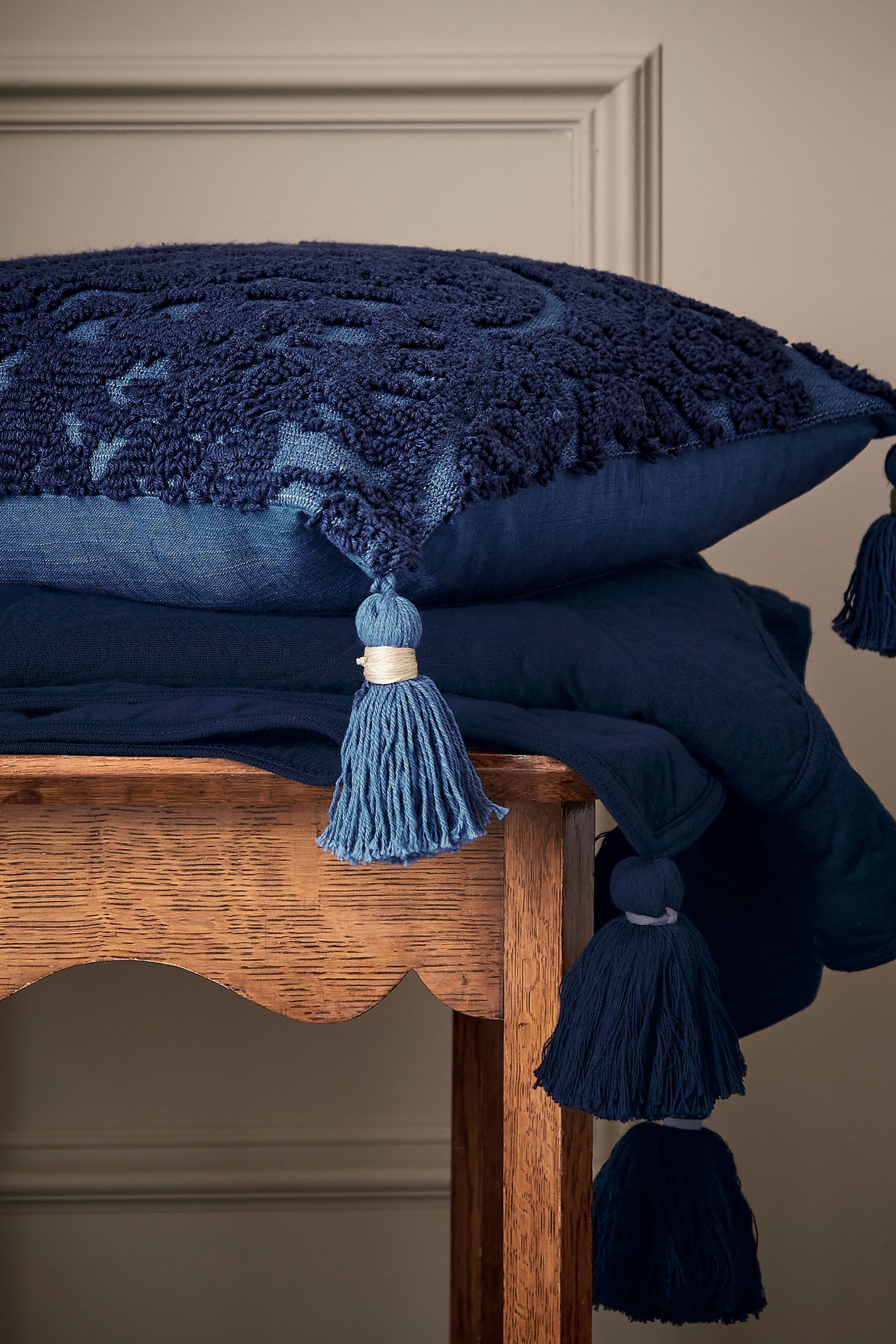 Buy Joules Royal Blue Tapestry Paisley Throw from Next Luxembourg