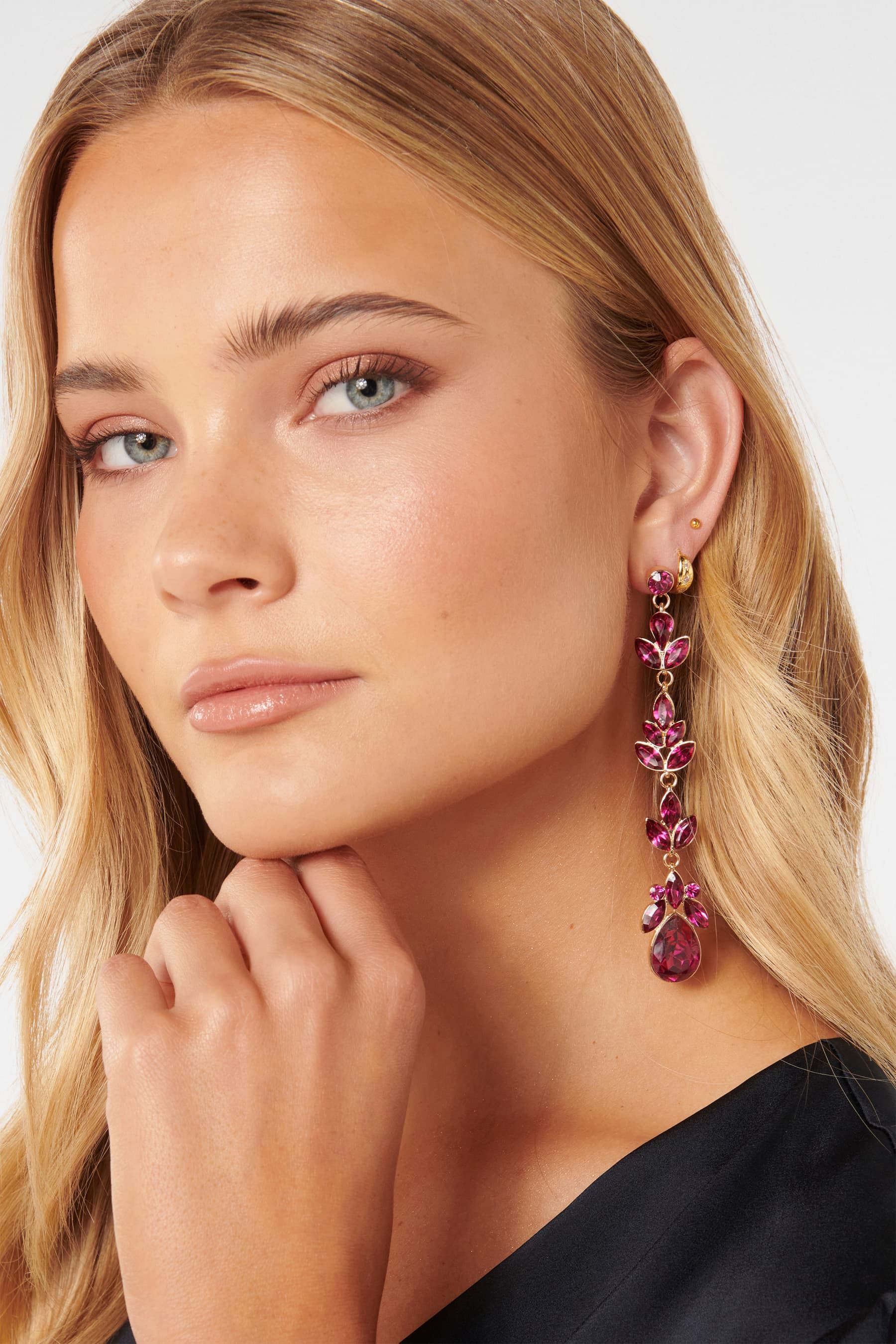 Buy Forever New Pink Signature Petal Stone Drop Earrings from the Next UK online shop