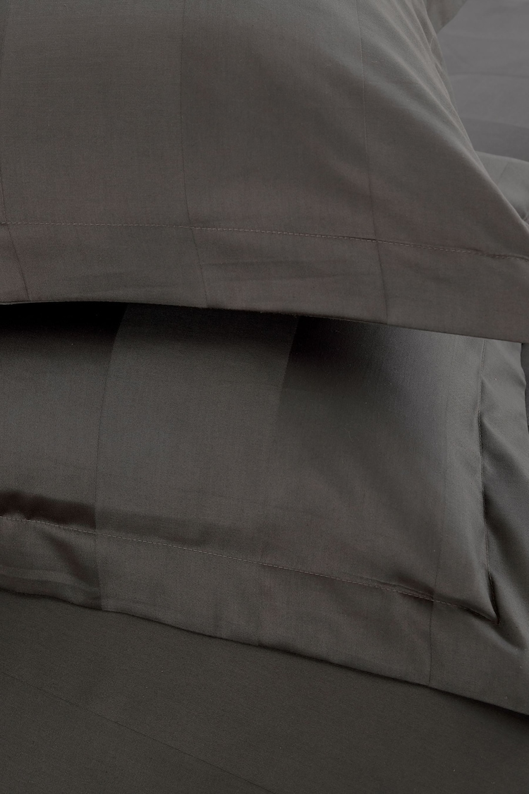 Bedeck of Belfast Charcoal Serra Dobby 100% Cotton Duvet Cover and Pillowcase Set - Image 2 of 4