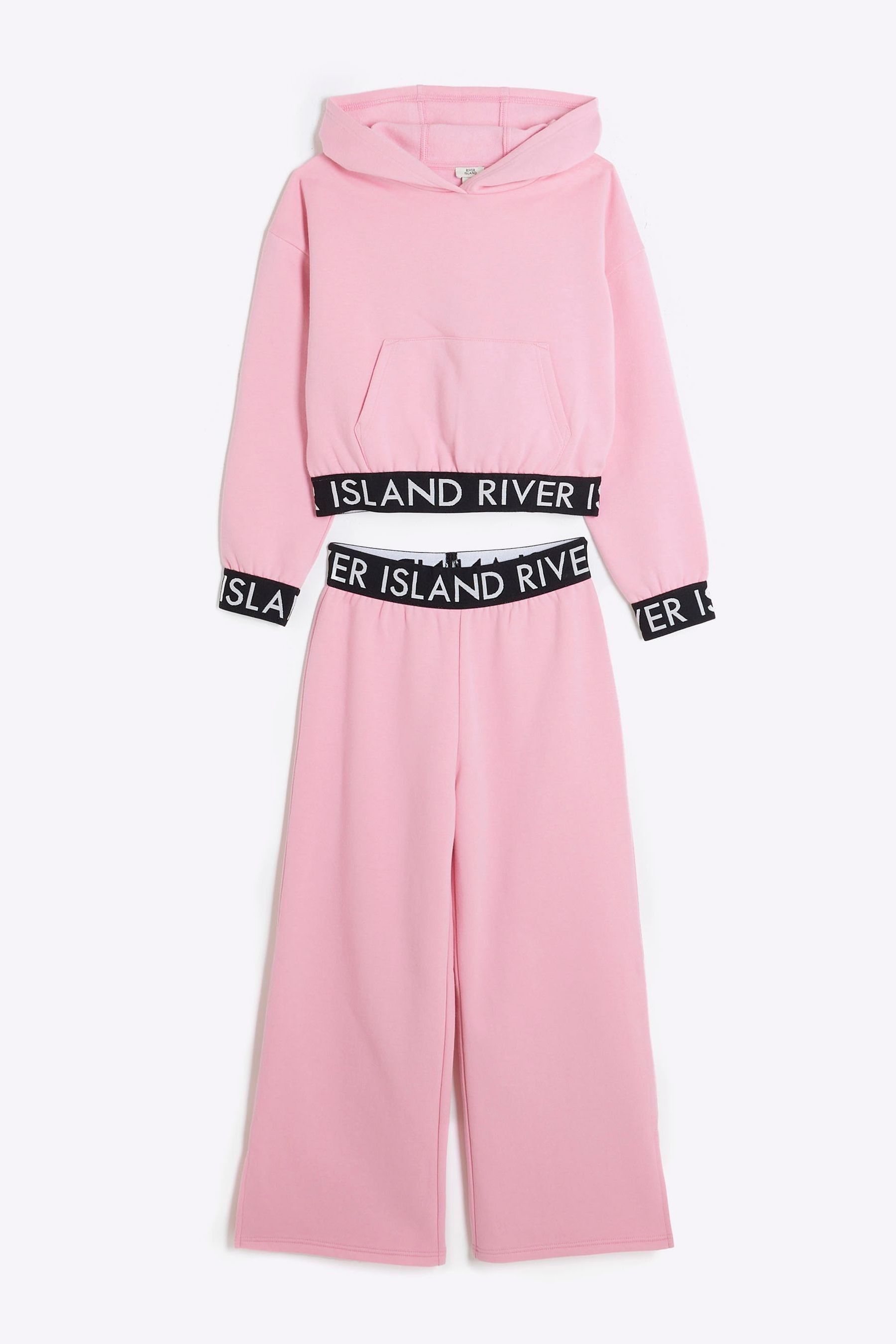 Pink hoodie river island hot sale