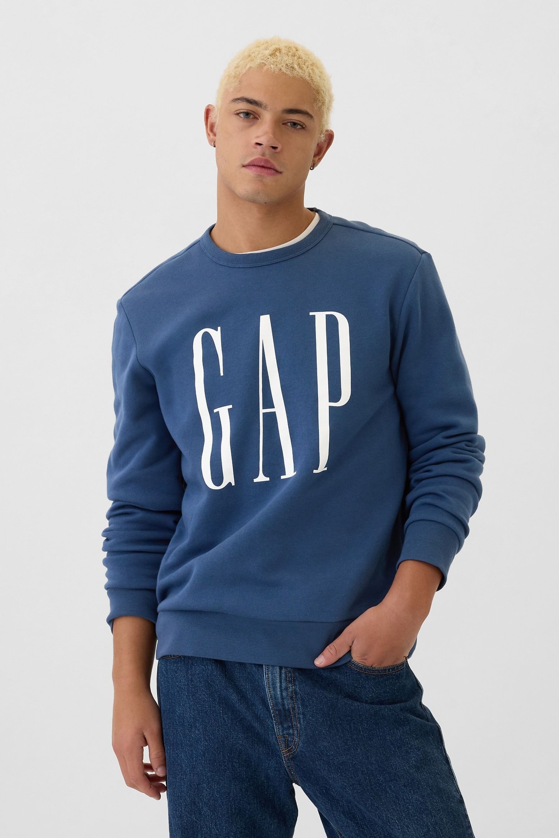 Gap Blue Logo Crew Neck Jumper