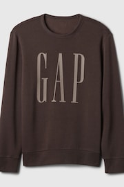 Gap Brown Brown Logo Crew Neck Sweatshirt - Image 4 of 4