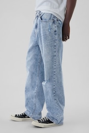 Gap Blue Washed Relaxed Fit Baggy Jeans - Image 3 of 5