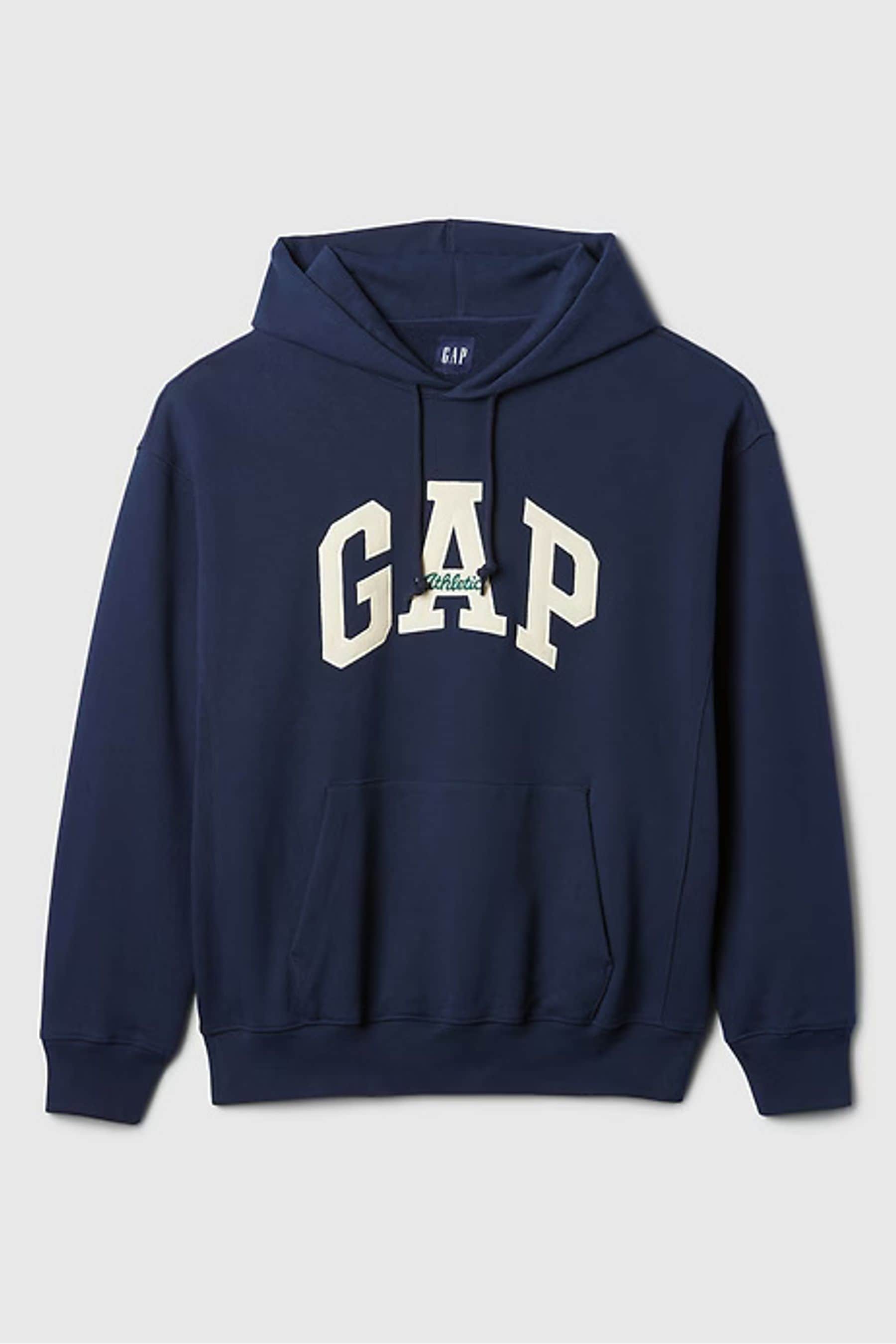 Buy Gap Blue Heavyweight Heritage Logo Hoodie from Next Ireland