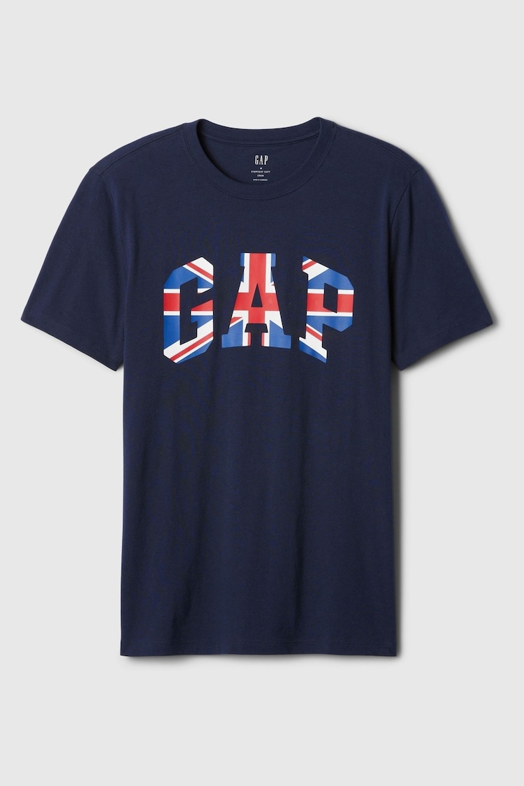 Gap Blue Britain Logo Everyday Crew Neck T-Shirt - Image 5 of 5