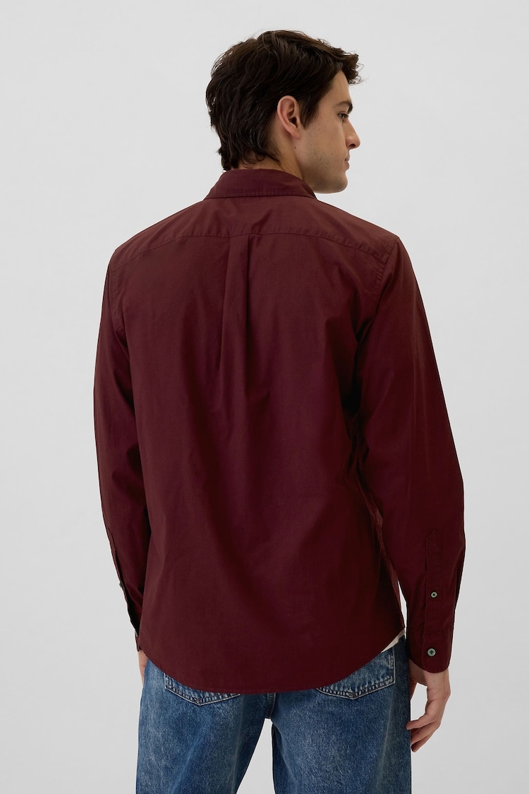 Gap Red Maroon Regular Fit Long Sleeve Oxford Shirt - Image 2 of 5